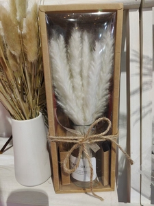 A-1160 gros accueil parti decor ins <span class=keywords><strong>verre</strong></span> <span class=keywords><strong>vase</strong></span> pampass herbe cadeau ensemble petit séché pampas herbe avec dans <span class=keywords><strong>vase</strong></span> en <span class=keywords><strong>verre</strong></span> cadeau boîte - Product Image 5