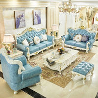 Ensemble de canapés de luxe modernes européens en bois massif sculpté, fauteuils de salon, mobilier confortable pour la maison et l'hôtel, Guangdong