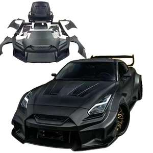 Kit de carrocería ancha para Nissan <span class=keywords><strong>GTR</strong></span> R35 Upgrade LB V3 estilo parachoques delantero falda lateral capó del motor alerón del parachoques trasero - Product Image 1