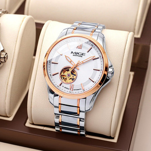Reloj Mecánico Analógico para Hombre Mige Luxury Gold, Acero Inoxidable 316L, Cristal de Zafiro, Elegante Diseño Calado, Automático - Product Image 2