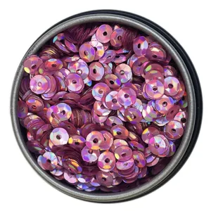Manufacturer high quality 4mm pink beautiful concave iridescent PET recycled dimensional loose sequin for DIY decor