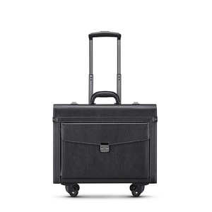 Venta al por mayor de moda PU cuero equipaje cabina <span class=keywords><strong>maleta</strong></span> 4 <span class=keywords><strong>ruedas</strong></span> <span class=keywords><strong>piloto</strong></span> equipaje para hombres mujeres equipaje con <span class=keywords><strong>ruedas</strong></span> - Product Image 1