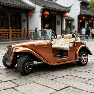 Voiture de tourisme rétro classique, véhicule électrique vintage à intérieur personnalisé pour opérations de visites commerciales dans les sites touristiques - Product Image 1