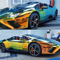 Films de protection pour voiture de 1,35 x 18 mètres, films de protection pour voiture de qualité supérieure, holographique arc-en-ciel, chrome brillant, vinyle pour voiture, usine