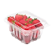 Boîte à fruits en plastique jetable personnalisée avec logo, pour fraises, framboises, bleuets, avec couvercle et trou