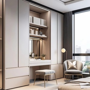 Armario de Dormitorio Moderno Minimalista de Madera con Puertas de Vidrio, Diseño Ecológico, Gran Capacidad de Almacenamiento, Muebles para el Hogar Ensamblados - Product Image 1