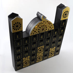 Nuevo gabinete de <span class=keywords><strong>calendario</strong></span> de Castillo de luz LED de madera, decoraciones de escritorio para el hogar, adornos de Cuenta Regresiva para festivales, <span class=keywords><strong>manualidades</strong></span> - Product Image 3