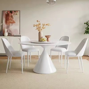Table de salle à manger moderne Butter avec plateau en pierre frittée et base multifonctionnelle, mobilier de maison - Product Image 1