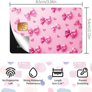 Fundas Protectoras de PVC con Lazo Rosa para Tarjetas de Crédito/Débito y Teléfonos Móviles, Adhesivos Impermeables, 4 Estilos Disponibles - Product Image 5