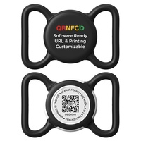 Étui de protection AirTag avec code QR et localisateur Apple pour animal de compagnie, étiquette anti-perte, plaque nominative pour chien, design de dessin animé