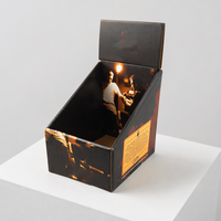 Boîte de présentation en carton noir écologique avec doublure en kraft, pliable, en carton ondulé, pour l'emballage en magasin