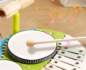 Vente chaude Instruments de percussion basse en bois éducation précoce des enfants jouets musicaux musique de tambour de cloche de vent transfrontalière - Product Image 3