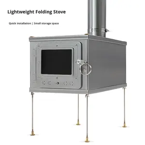 Estufa <span class=keywords><strong>de</strong></span> <span class=keywords><strong>leña</strong></span> Plegable ligera portátil para acampar al aire libre para cocinar Calefacción <span class=keywords><strong>de</strong></span> té y combustible para barbacoa con casete <span class=keywords><strong>de</strong></span> carbón vegetal - Product Image 5