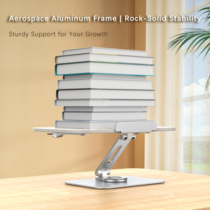 Boneruy R31 Walnut gỗ đọc đứng 360 độ xoay tự nhiên bằng gỗ Kệ sách có thể điều chỉnh gấp bookends cho văn phòng nhà - Product Image 5