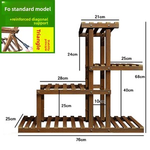 Kit de support de pot décoratif multicouche en <span class=keywords><strong>bois</strong></span> massif pour intérieur-extérieur maison balcon espace de vie jardinières de fleurs - Product Image 6