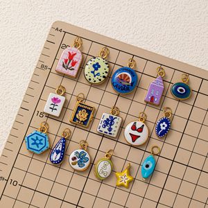 Amuleto de moda DIY de acero de titanio con diseño de diablillo, ojos de tulipán y estrella de cinco puntas, estilo europeo y estadounidense, para verano - Product Image 3