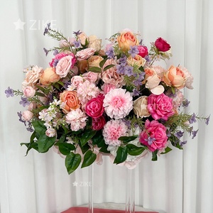 Décorations de Quinceañera en soie, centres de <span class=keywords><strong>table</strong></span> de mariage, chemin de <span class=keywords><strong>table</strong></span> en soie bordeaux artificielle pour baby shower, ensembles de décoration de fête - Product Image 1