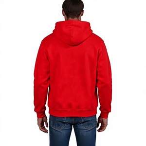 Men's 100% Cotton 300gsm V-neck Blank Heavy Weight Thick Windproof Waterproof Printing logo Regular Sleeve Flock Winter <b>Hoodie</b> - Product Image 2