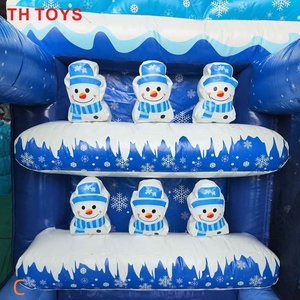 Stand de jeu gonflable 3 en 1 pour carnaval, <span class=keywords><strong>Jeux</strong></span> sportifs gonflables de lancer de hache et de fléchettes pour l'hiver et Noël - Product Image 4