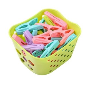 Clothespins <strong>Hanging</strong> <strong>Pegs</strong> Set: 30 Plastic Clips &amp; Storage Baskets - Product Image 2