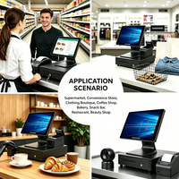Fabricantes Smart Desktop POS Hardware 15 15,6 pulgadas Todo en uno Pantalla táctil Windows Android Caja registradora Máquinas Pos Systems