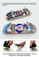 JIESEN Fingerboard en érable Dragon à quatre roues, Mini fingerboard complet personnalisé avec roues à roulements et grip tape
