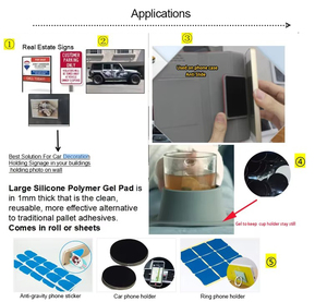 Siêu dính cao tack băng cuộn Nano gel tấm pad Polyurethane keo cao su Silicone dính tấm rõ ràng double side Băng - Product Image 4