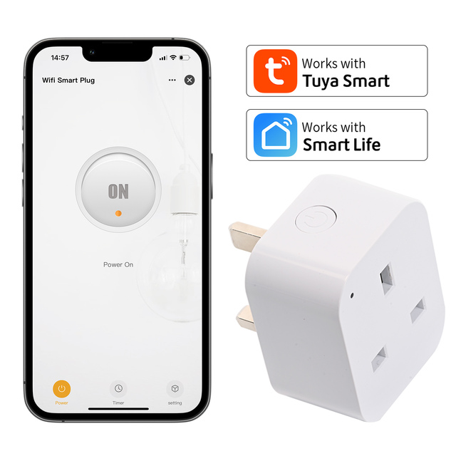 Tuya WiFi RF UK Standard Wall Socket OEM Switch Smart Home System Remote Plug with Socket IP21 16A 90-250V
