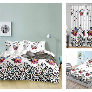 Günstige Polyester Vorhang Bettwäsche Bettdecken Sets Luxus Bettlaken Bettwäsche-Sets 6pc 8pc 10pc 12pc - Product Image 2