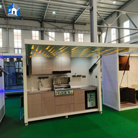 Cuisine portable en conteneur préfabriqué en acier, design moderne et écologique, pour usage extérieur, écoles publiques, usage commercial et bureaux