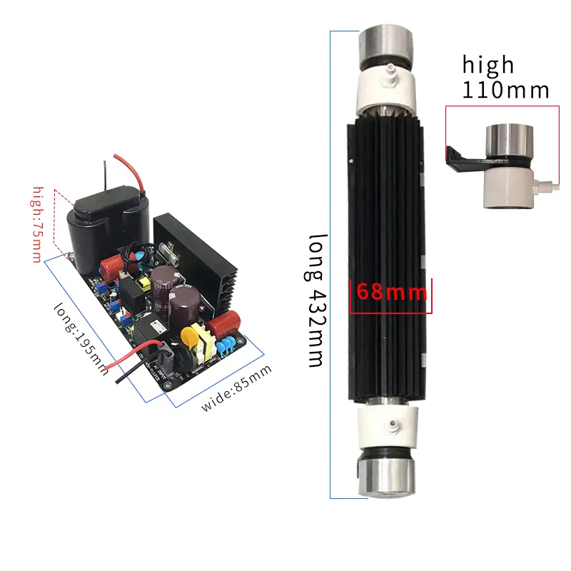 20 g/h אוזון מחולל כוח מתכוונן אספקת קוורץ אבזרי צינור