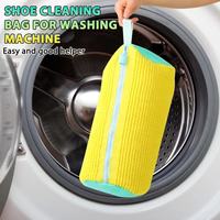 Sac de lavage pour chaussures en maille, réutilisable, écologique et confortable, avec fermeture éclair invisible, pour baskets, lavage en machine en profondeur, modèle Eleven Yellow