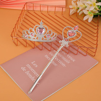 HH-0511 Halloween Couronne de princesse et baguette magique en plastique de haute qualité pour enfants et filles