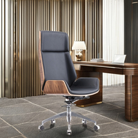 Chaise de bureau de direction moderne, ergonomique, durable, à prix abordable, nouveau design, dossier moyen, en cuir PU, avec structure en aluminium
