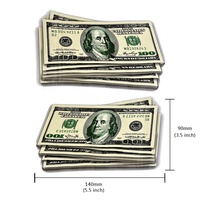 100 pièces de sacs en mylar refermables de 3,5 g pour dollars américains, sacs à bonbons, sacs à fermeture éclair, billets d'euros, argent papier, pour fournitures de fête