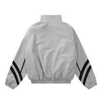 Veste coupe-vent pour homme, style streetwear, fermeture éclair, polyester, couleur noire, bloc de couleur, veste de survêtement