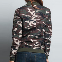 Blouson bombardier camouflage à fermeture éclair pour femme, Logo personnalisé