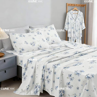 Ensemble de draps-housses confortables 4 pièces 100 % polyester certifié OEKO-TEX, sans plis, entretien facile, pour la maison et l'hôtellerie, vente en gros