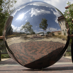 Grande boule de contemplation en acier inoxydable brillant de 1000mm 1m 100cm sphère creuse Aisi Standard décoration de jardin affichage en métal soudé - Product Image 4