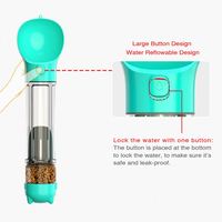 Bouteille d'eau de voyage 4 en 1 pour chien avec support à crottes et sacs à crottes Mangeoire portable pour chien chat marche voyage