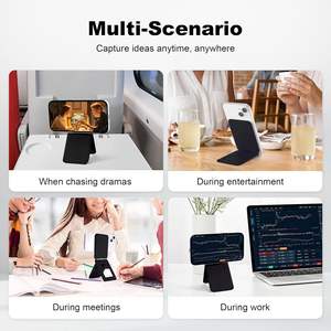 ขาตั้งโทรศัพท์แบบแม่เหล็กพับได้ - ดีไซน์ที่ใส่บัตรบางเฉียบ ขนาดพกพา ใช้ตั้งโต๊ะได้ เหมาะสำหรับไลฟ์สดและเซลฟี่ - Product Image 2