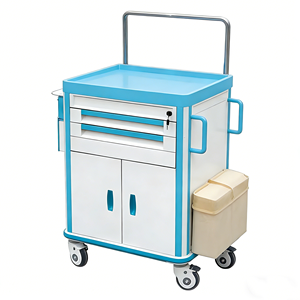 Chariot médical en plastique ABS <span class=keywords><strong>pour</strong></span> hôpital - Capacité de charge de 40 lb, étagères réglables, roues verrouillables <span class=keywords><strong>pour</strong></span> USI/<span class=keywords><strong>Pharmacie</strong></span> - Product Image 3