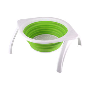 Cozinha BPA Free Silicone Foldable Food Strainer Basket Colanders Dobráveis Com Suporte Dobrável - Product Image 6