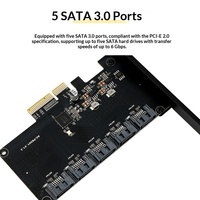 Carte d'extension 5 ports 3.0 JMB585 PCIe pour disques durs