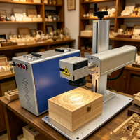 Machine de gravure laser fibre CNC portable, refroidissement par air, haute précision (0,001 mm), économique, pour marquage de coques de téléphone AI/PLT