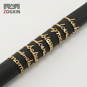 Zogxin Letter Ring 18K Gold Plated Adjustable Band For Men Women Jewelry Gift - Product Image 1