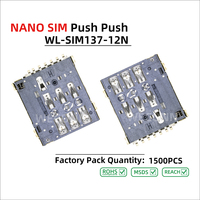 WECONN WL-SIM137-12N 6PIN+1 H=1.37mm Interrupteur de détection Push-Push Connecteur de carte Nano SIM Prise d'extension Approuvé RoHS/REACH Intelligent
