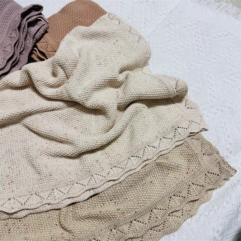 Geri dönüşümlü nefes tığ işi bebek battaniyesi Vintage Heirloom kundak Holding bebek örgü battaniye malzeme güvenlik örtüsü