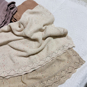 Reversible atmungsaktive gehäkelte <span class=keywords><strong>Baby</strong></span> decke Vintage Erbstück Swaddle Holding <span class=keywords><strong>Baby</strong></span> Strick decke Zeug Sicherheits decke - Product Image 1