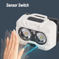 Lampe frontale LED 3 * AAA alimentée par batterie pour le camping et la randonnée avec avertissement rouge clignotant 5 modes de travail Lampe frontale d'urgence portable